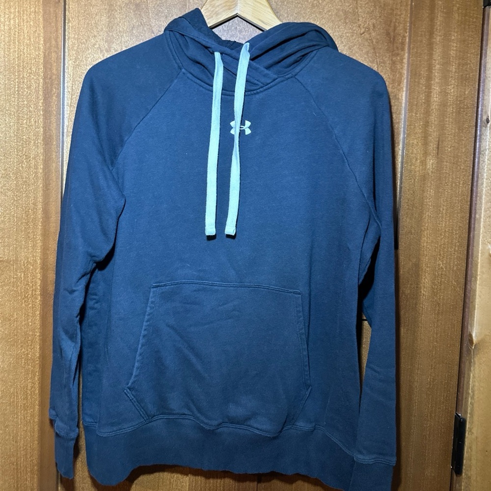 Under Armour Mens Rival Fleece Hoodie black Loose Fit Raglan Sweatshirt Large